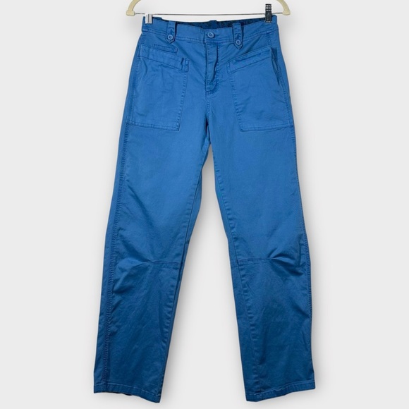 Sundance Pants Women's 2 Blue Barrel Cotton Classic‎ Coastal Nautical Preppy - Picture 1 of 7